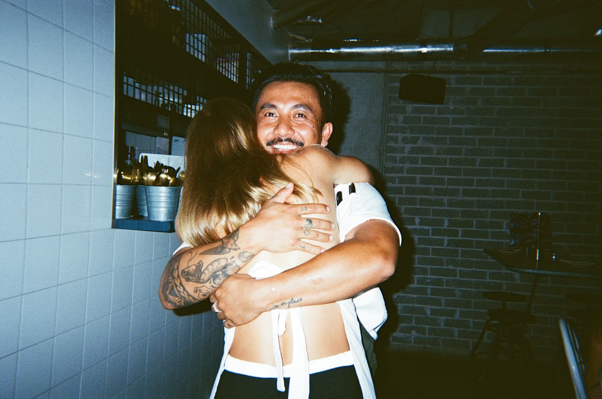 An embrace after the last course